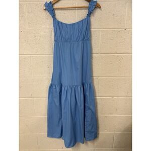 Abercrombie & Fitch Blue Smocked Midi Sundress Women's Small